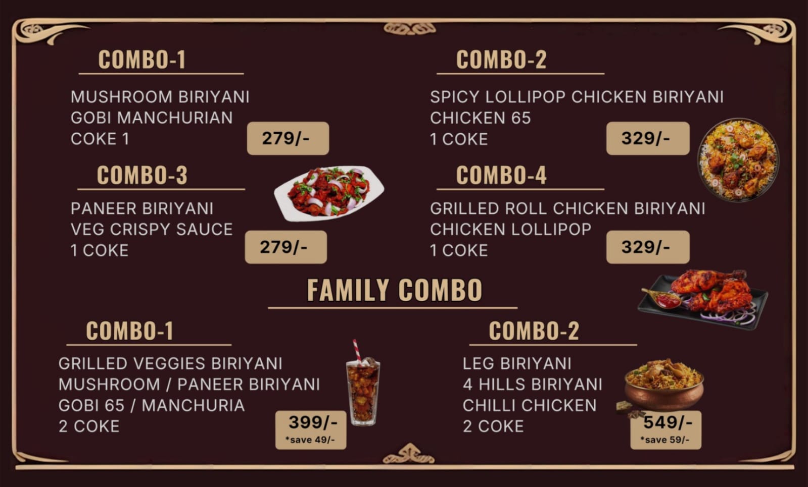 Biriyani Combo list